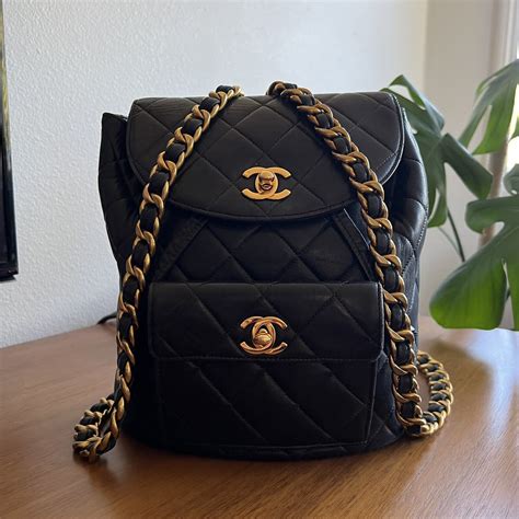 chanel vintage backpack size|authentic Chanel backpack.